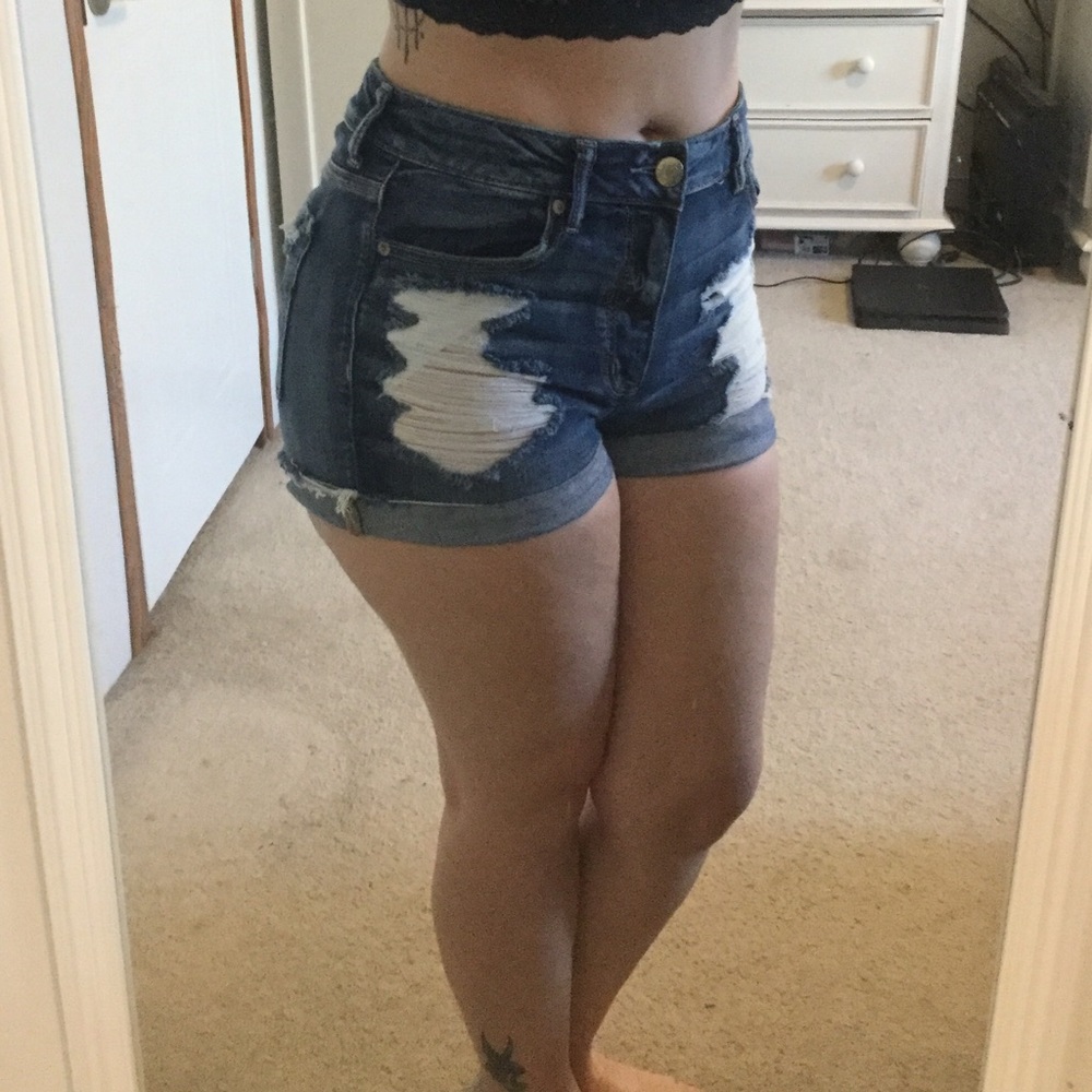 Distressed high rise shorts from American Eagle!